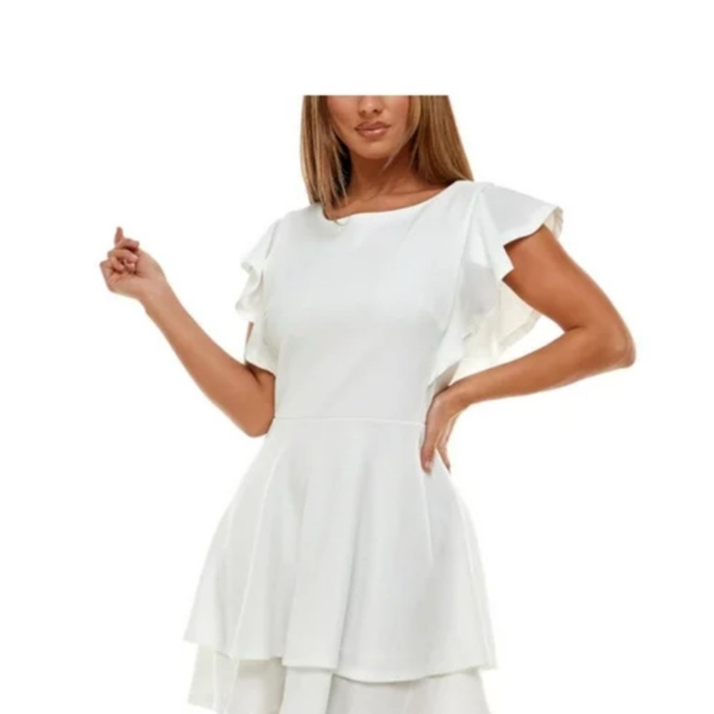Midnight Doll Ruffle Sleeve Two Tier Dress.